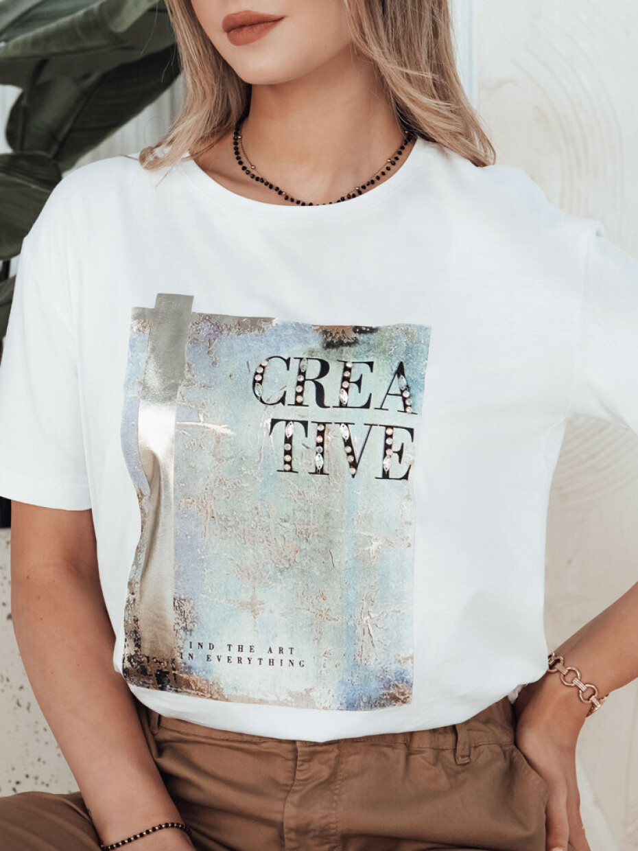 CREATIVE dámské tričko bílé Dstreet RY2609 L / XL - main (2)