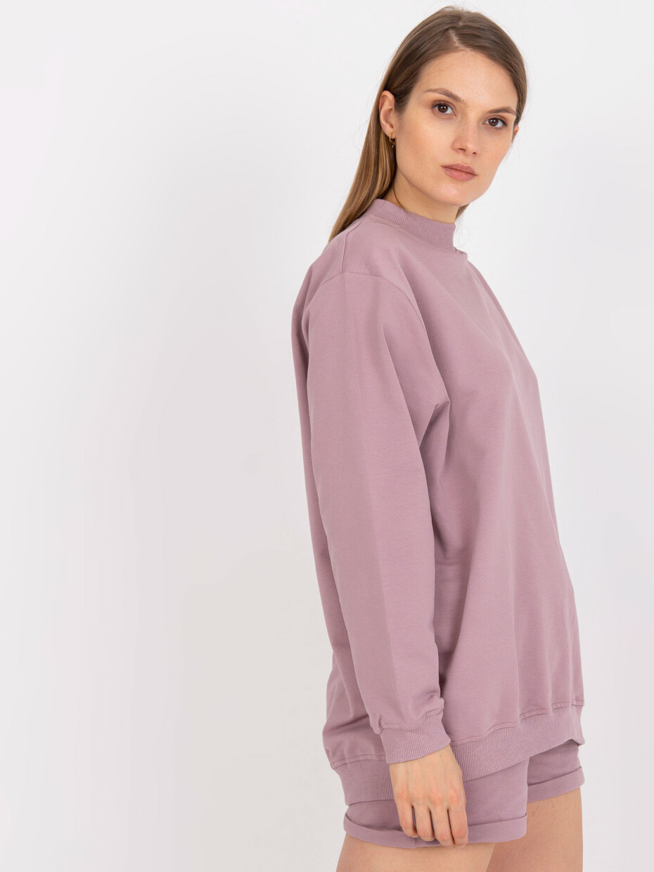 Základní oversize zaprášená růžová mikina L / XL - main (2)