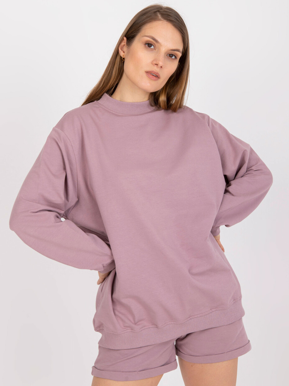 Základní oversize zaprášená růžová mikina L / XL - main (3)