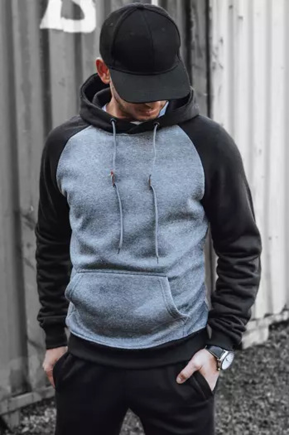 Pánská tmavě šedá mikina Dstreet BX5489 XL - main (1)