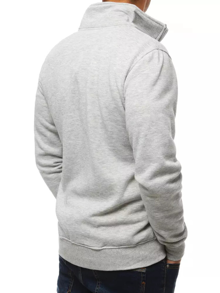 Šedá pánská mikina na zip bez kapuce BX4109 XXL - main (5)