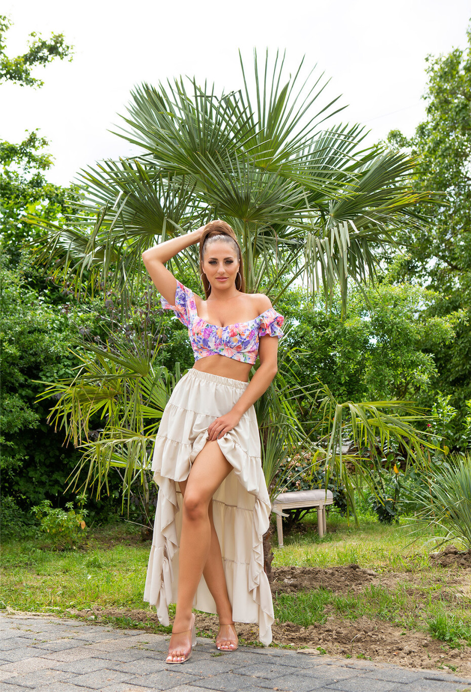 Sexy latinskoamerická sukně s vysokým sedem pink Einheitsgroesse - main (5)