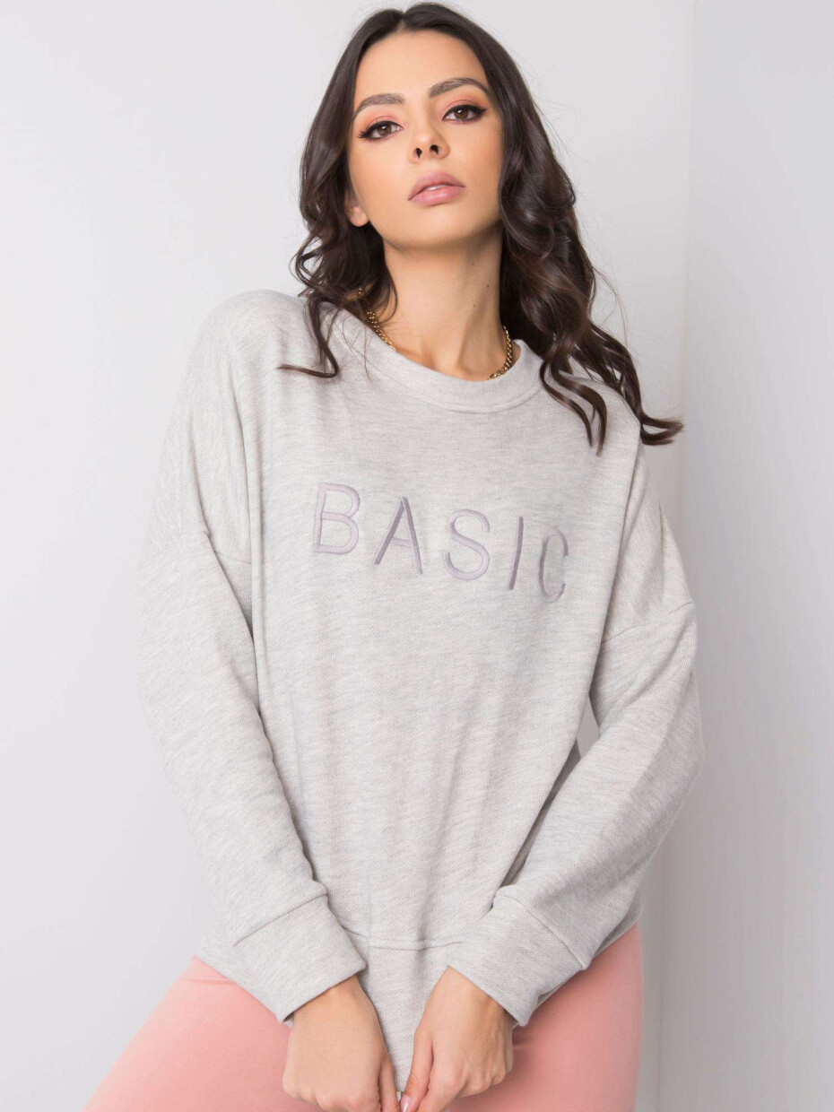 Dámská světle šedá melanžová bavlněná mikina L / XL - main (2)