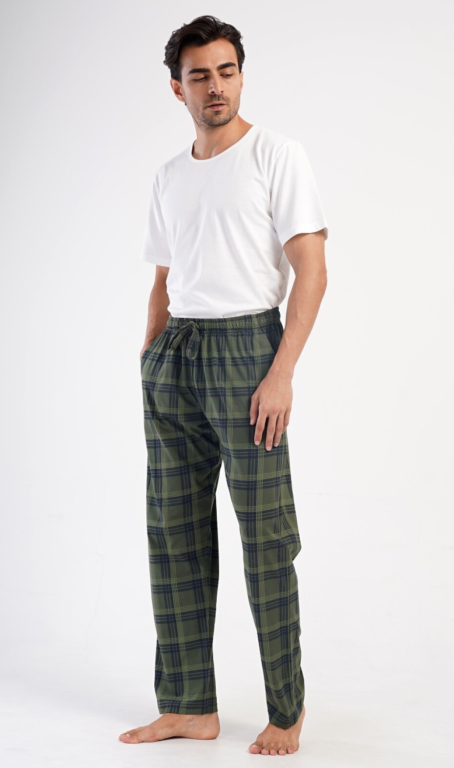 Pánské pyžamové kalhoty David khaki XXL - main (2)