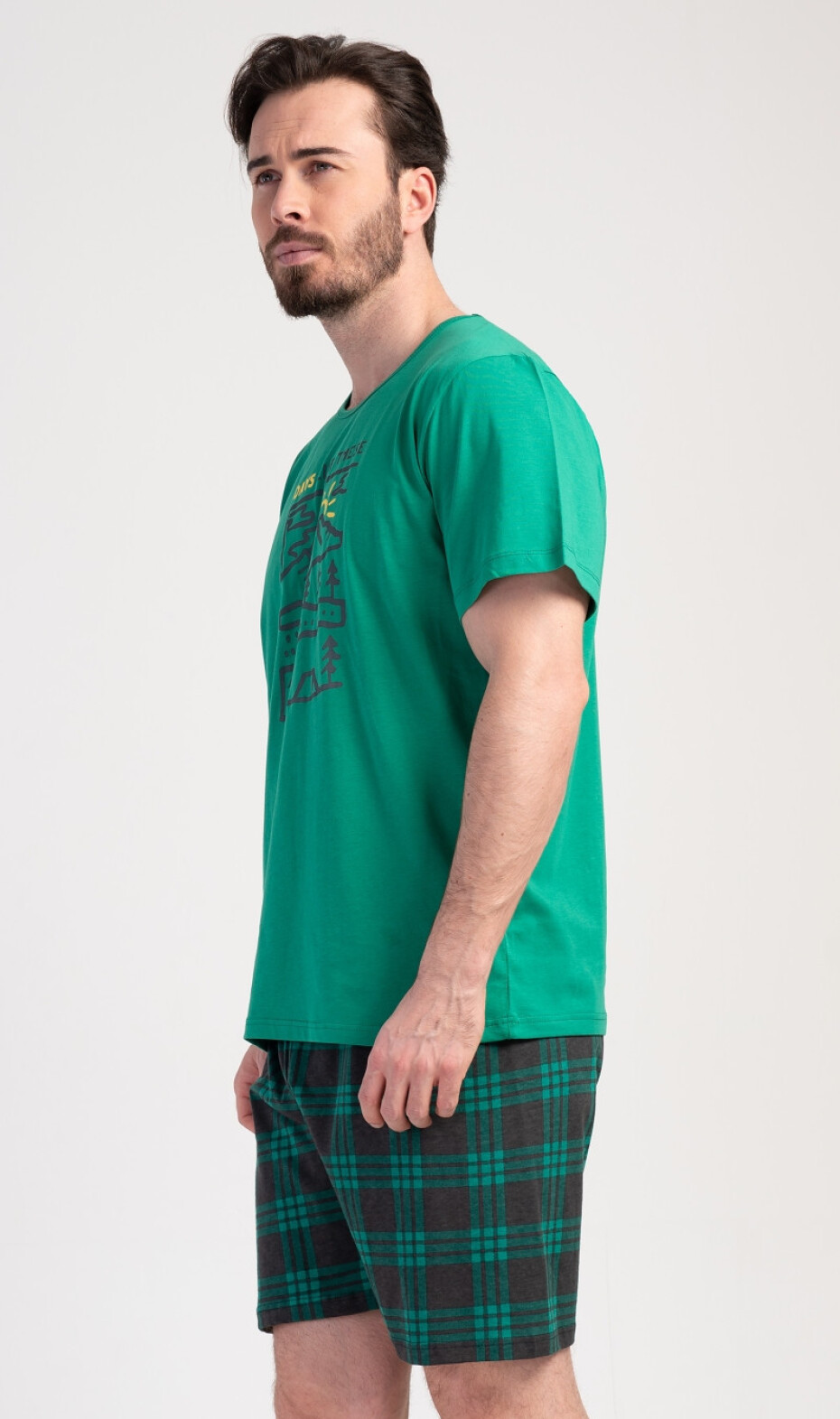 Pánské pyžamo šortky Outdoor zelená M - main (4)