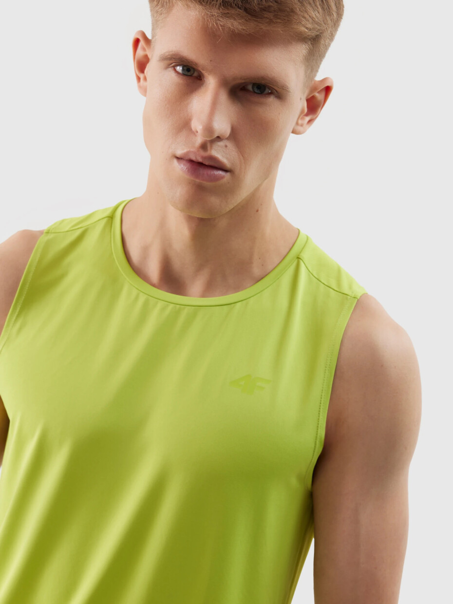 Pánský sportovní tank top regular z recyklovaných materiálů 4F - šťavnatý zelený Velikost: XXL - main (4)