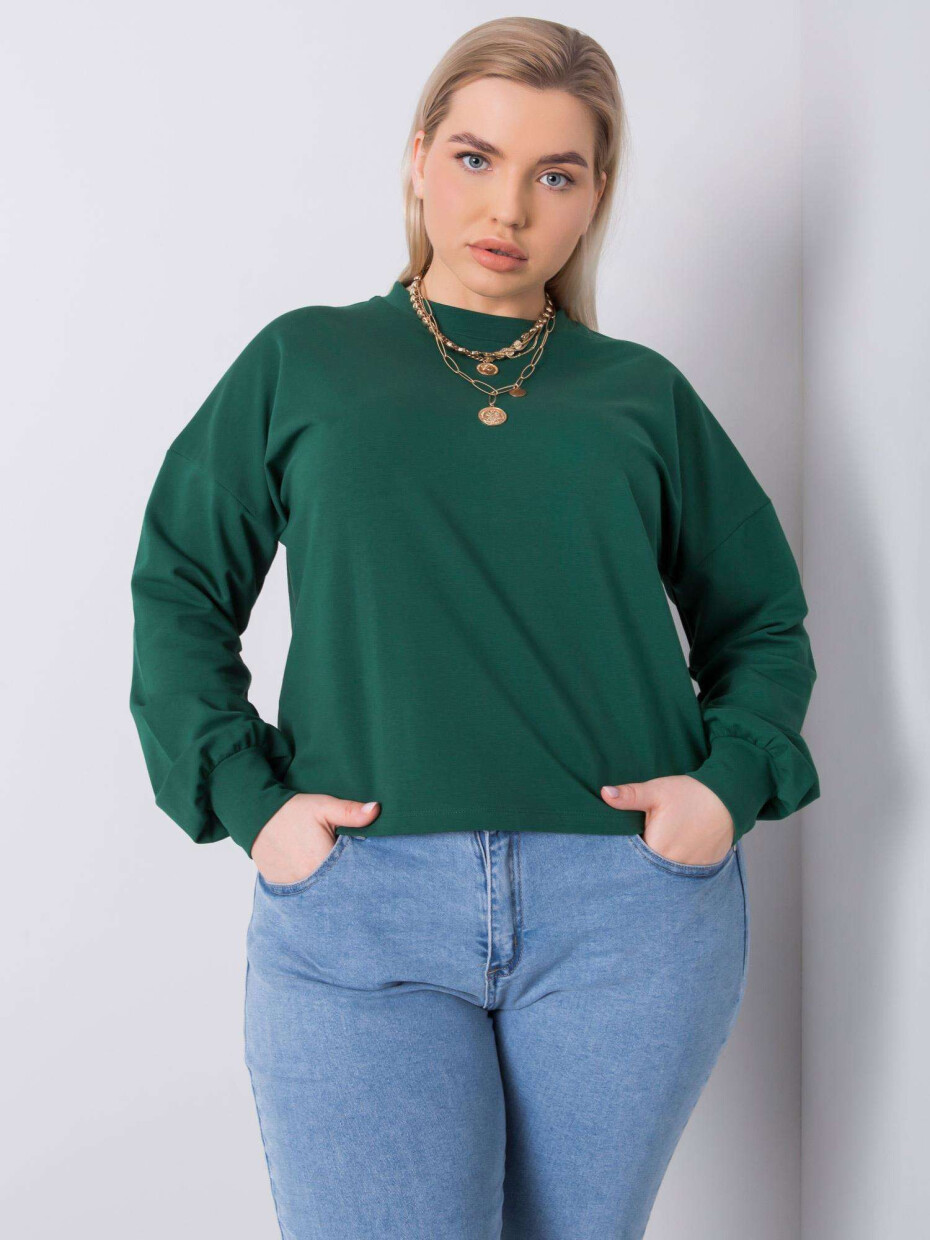 Tmavě zelená, obyčejná oversize mikina XL - main (4)