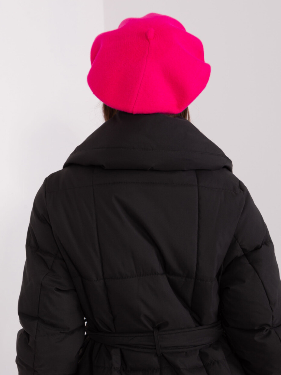 Tmavě růžový hladký pletený baret JEDNA VELIKOST - main (3)