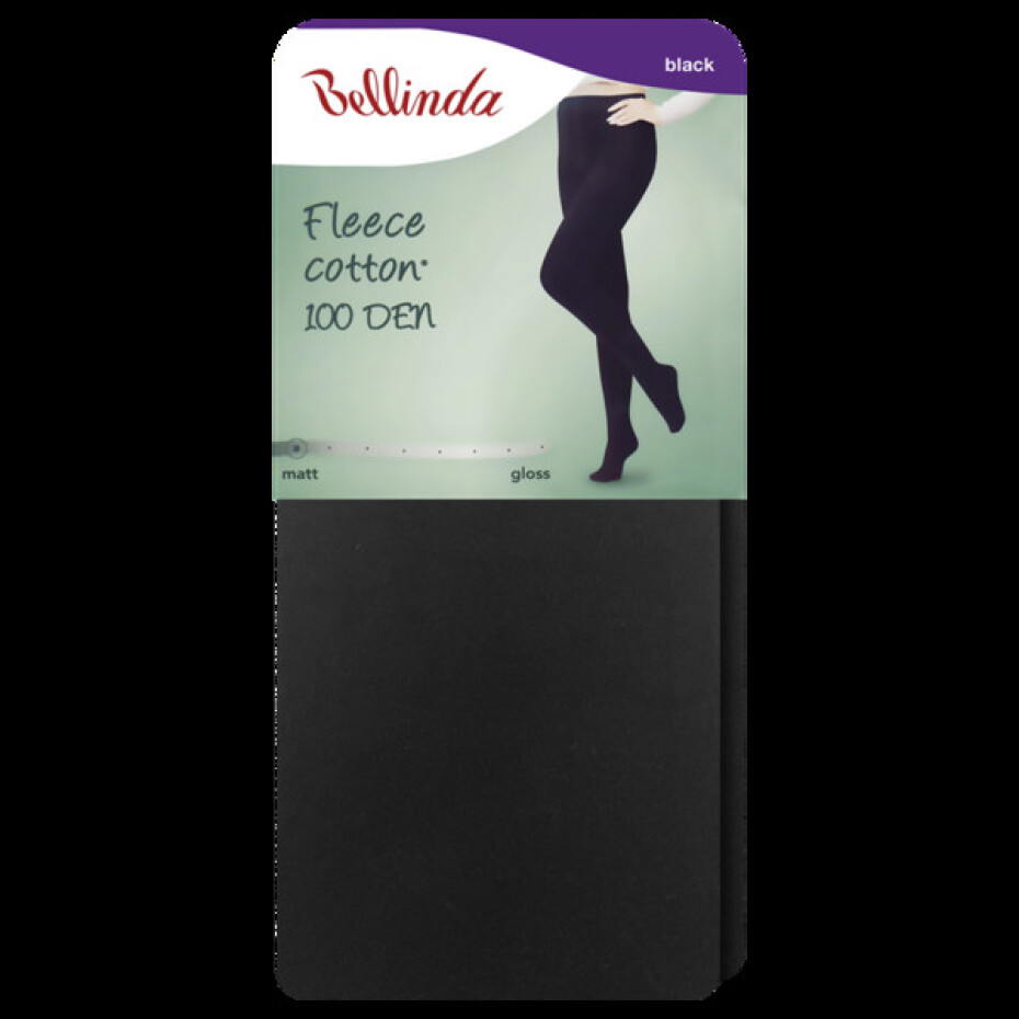 Neprůhledné punčochové kalhoty FLEECE COTTON 100 DEN - BELLINDA - černá XL - main (3)
