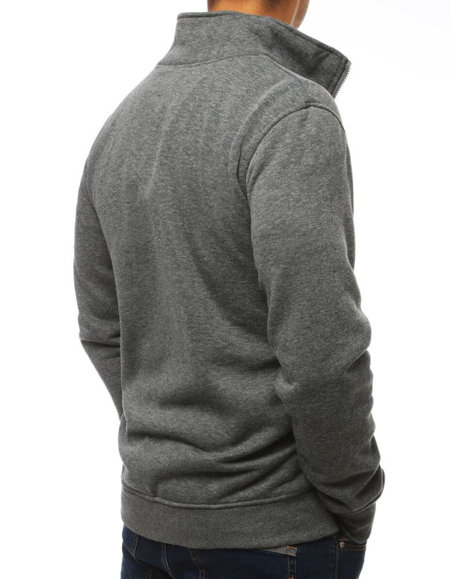 Pánská mikina na zip bez kapuce antracitová BX4111 XL - main (1)