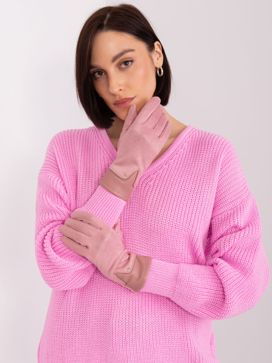 Světle růžové elegantní dámské rukavice L / XL - main (0)