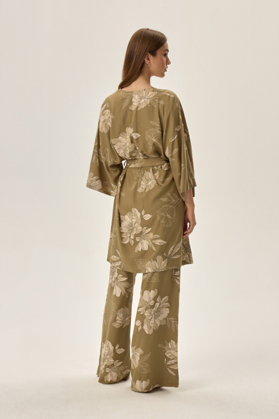 Dámský župan FLEUR 41872 AW24 olivový S - main (1)