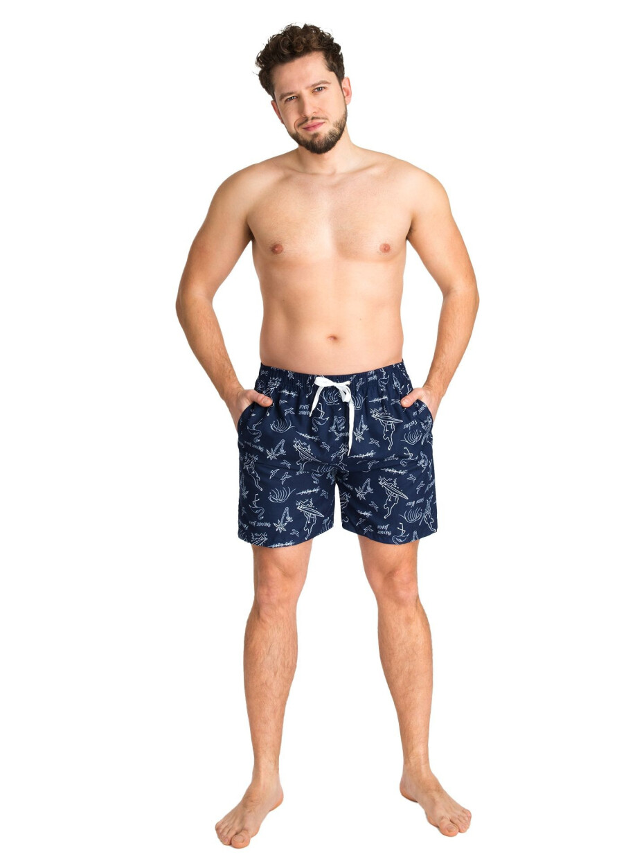 Yoclub Plavky Pánské plážové šortky P2 Navy Blue L - main (1)