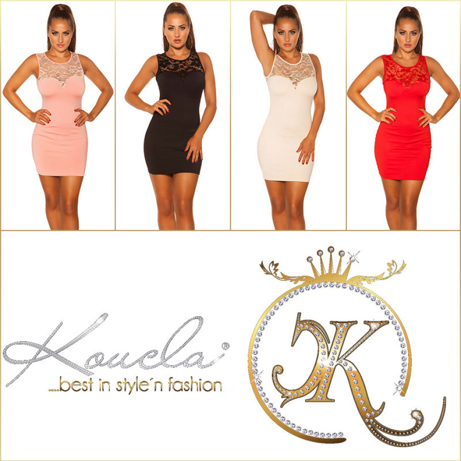 Sexy KouCla Party Minidress s krajkou + sexy záda BEIGE Einheitsgroesse - main (6)