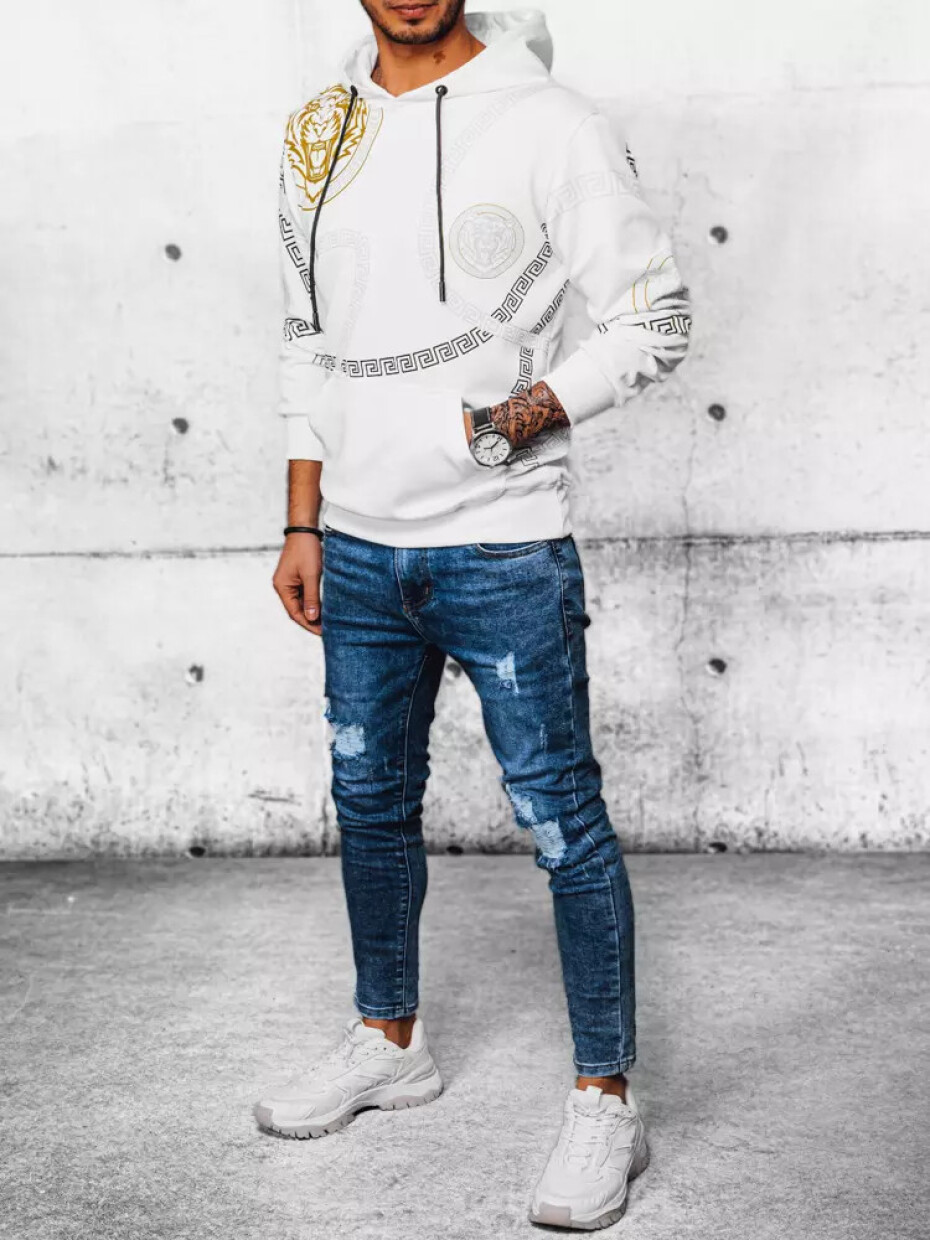 Pánská mikina s kapucí White Dstreet BX5574 s potiskem XL - main (2)