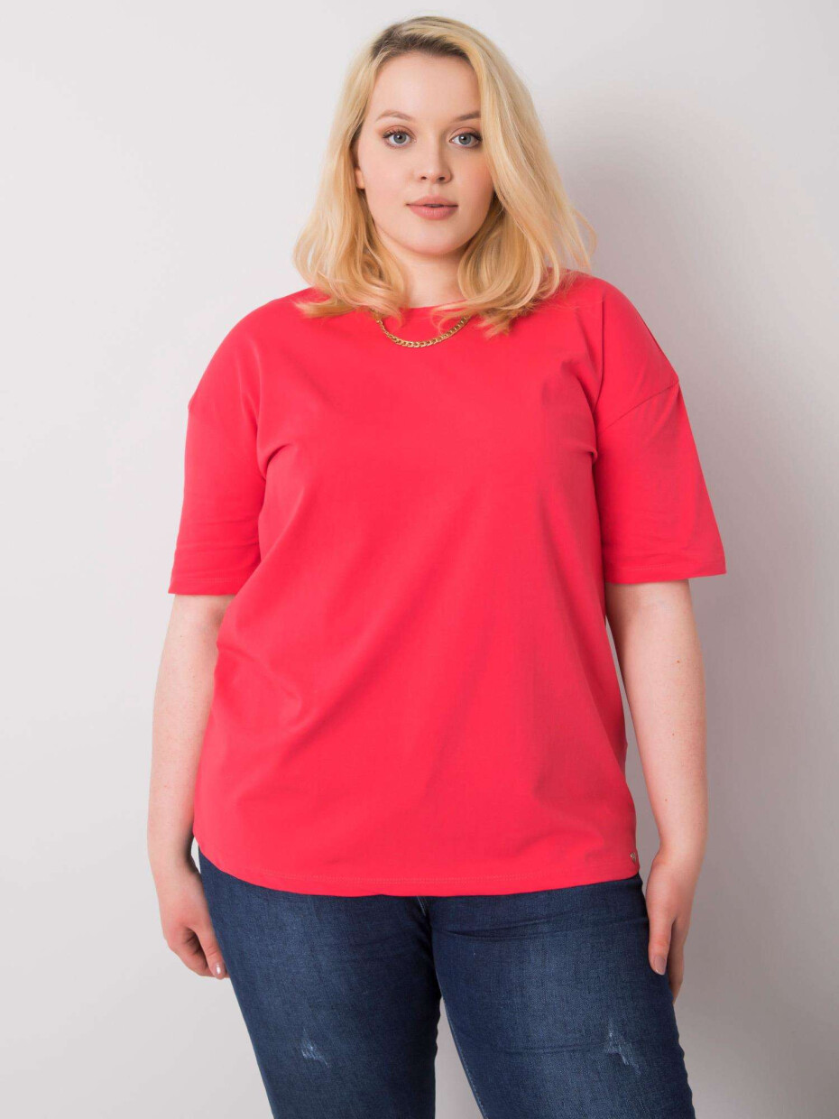 Korálové tričko z bavlny plus size XL - main (8)