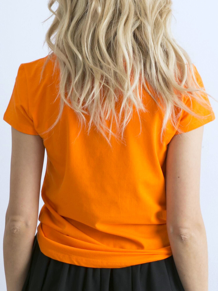 Fluo oranžové dámské bavlněné tričko Peachy Velikost: S - main (7)
