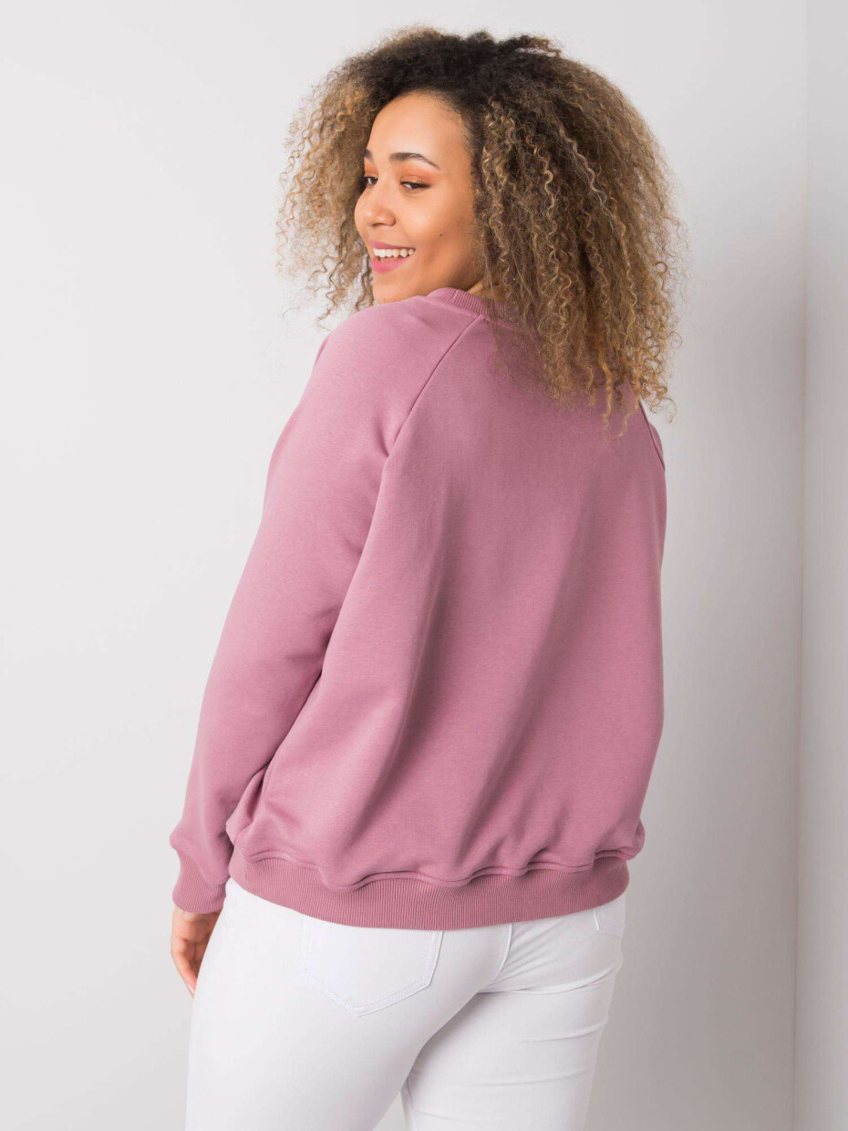 Pudrově růžová mikina plus size bez kapuce XL - main (6)