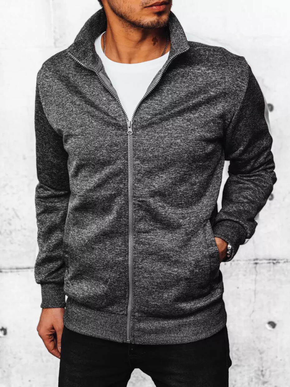 Dstreet pánská tmavě šedá mikina na zip BX5563 L - main (4)
