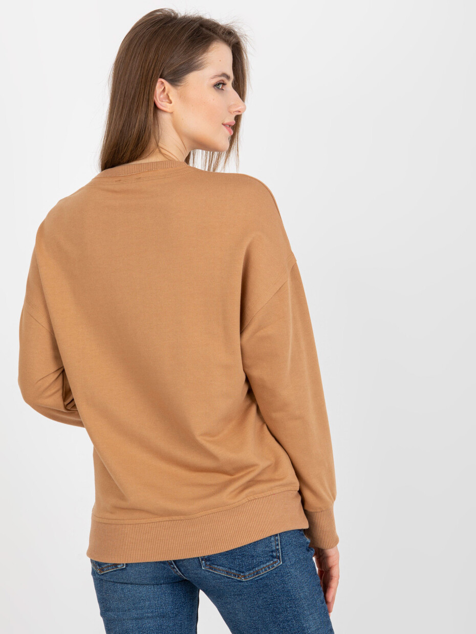 Camel basic mikina bez kapuce s kulatým výstřihem S - main (5)
