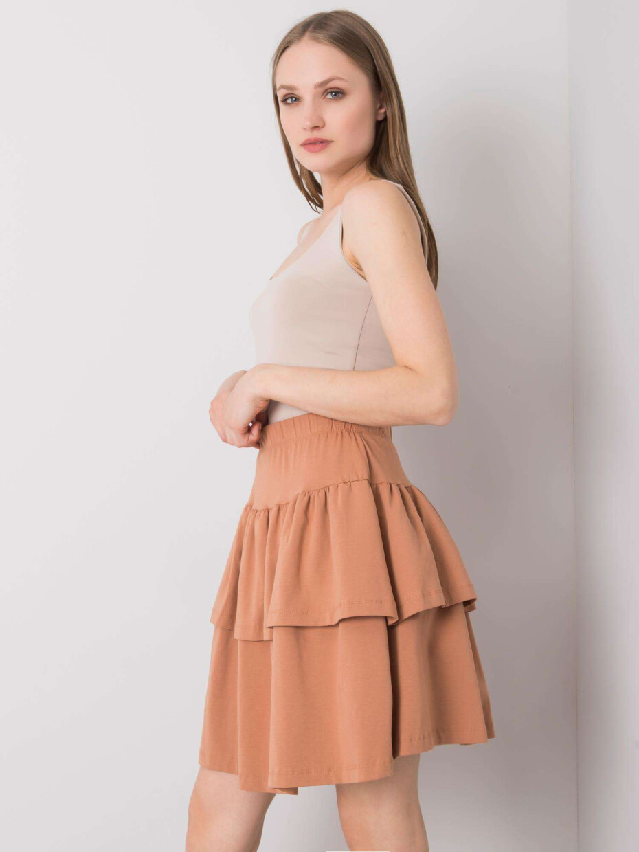Hnědá mini sukně JEDNA VELIKOST - main (1)
