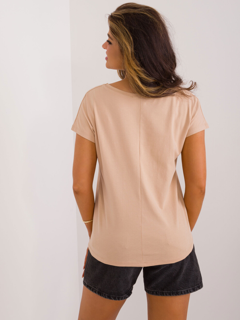 Hnědé bavlněné tričko BASIC FEEL GOOD Velikost: L - main (3)