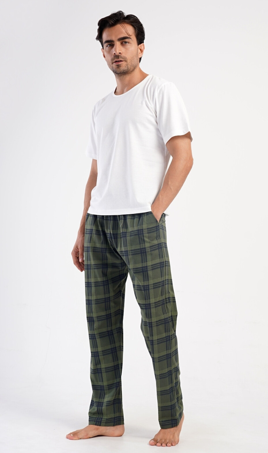 Pánské pyžamové kalhoty David khaki XXL - main (1)