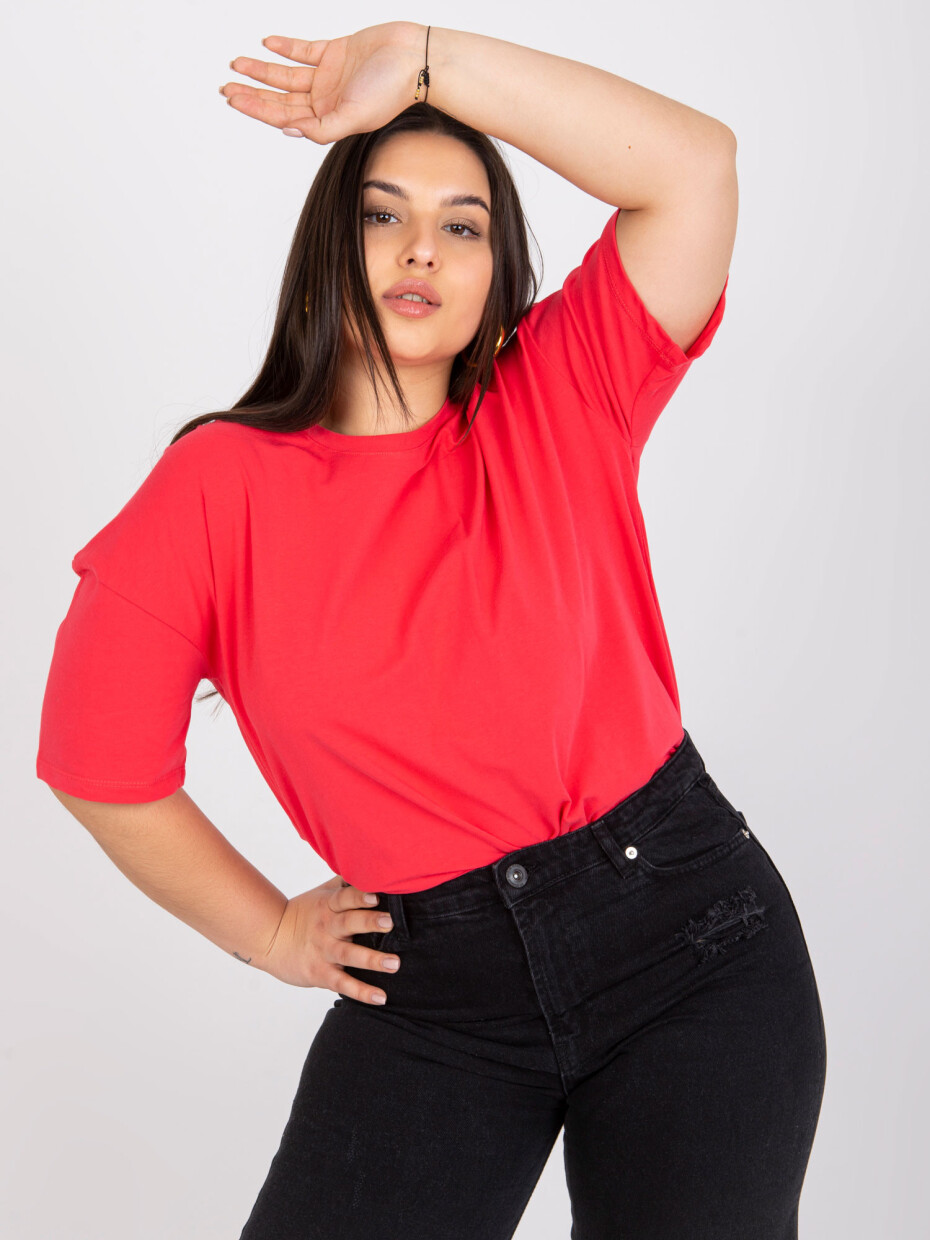 Korálové tričko z bavlny plus size XL - main (4)
