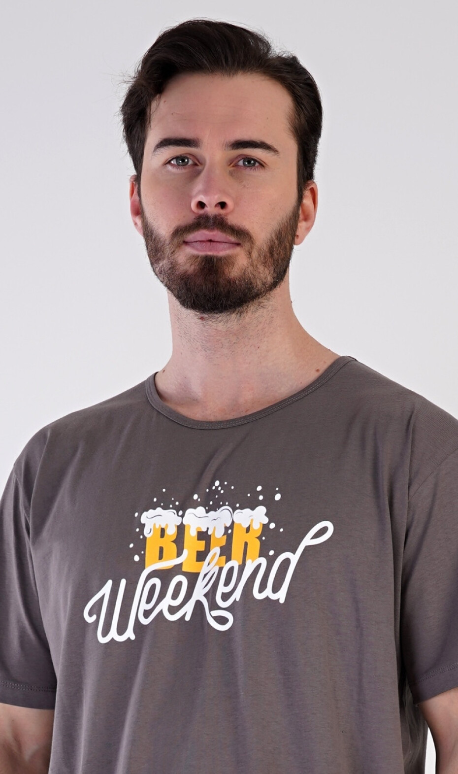 Pánská noční košile s krátkým rukávem Beer weekend tyrkysová L - main (9)