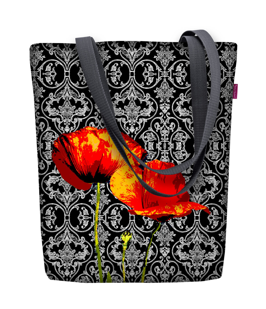 Bertoni Plátěná taška Sunny Poppies Black 29 cm x 40 cm x 36 cm x 8 cm - main (7)