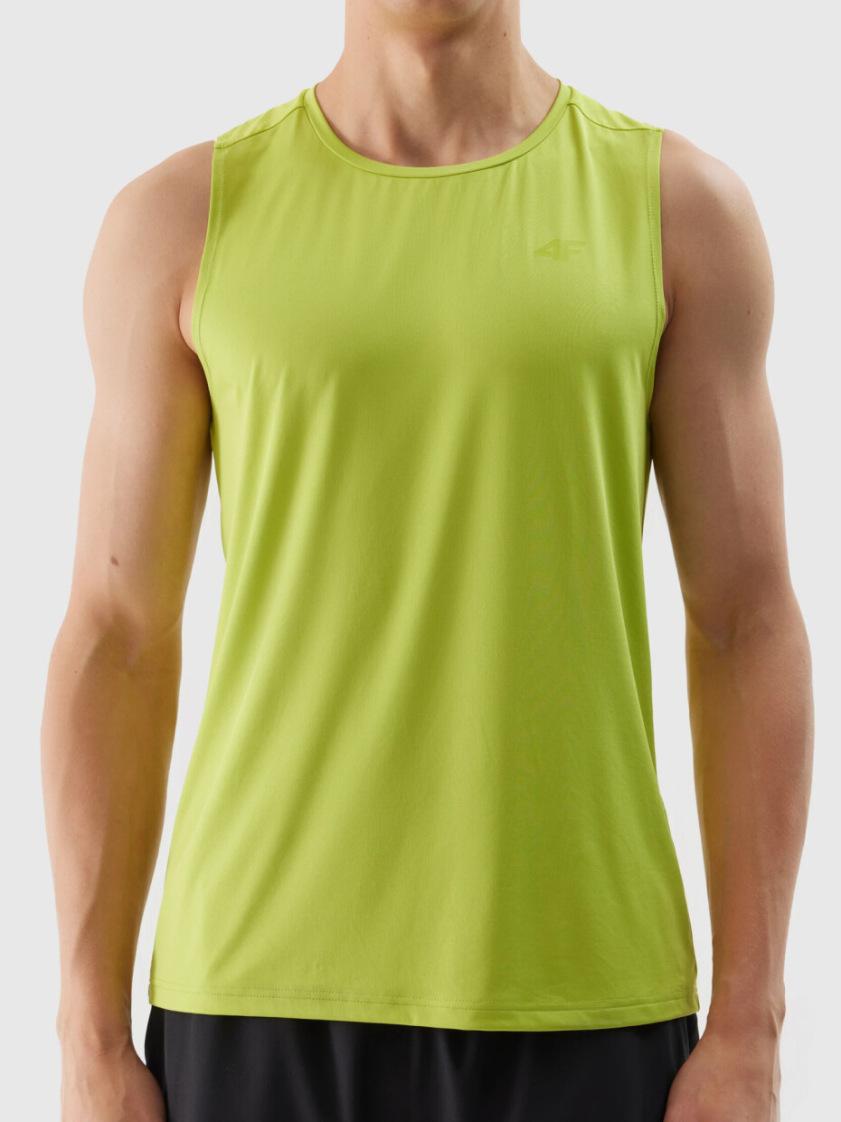 Pánský sportovní tank top regular z recyklovaných materiálů 4F - šťavnatý zelený Velikost: XXL - main (2)
