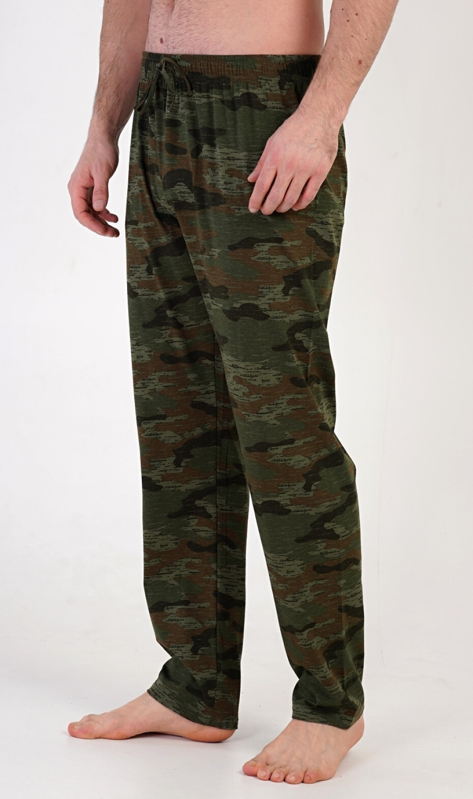 Pánské pyžamové kalhoty Army khaki M - main (2)