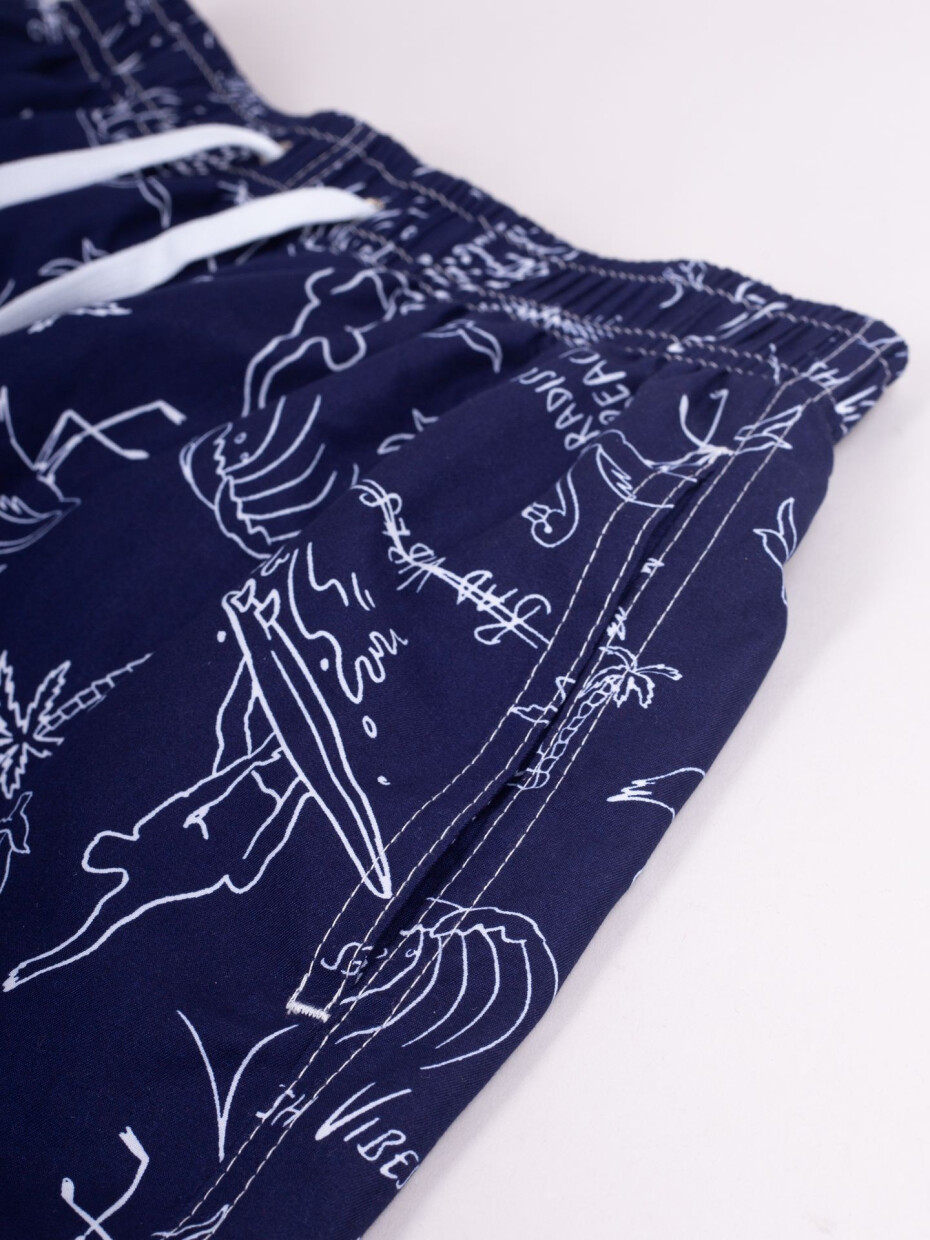 Yoclub Plavky Pánské plážové šortky P2 Navy Blue L - main (0)