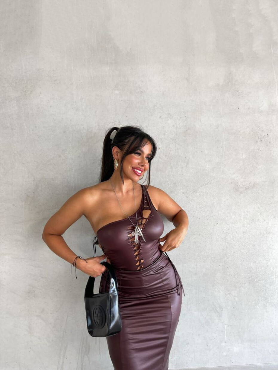 Sexy tužková sukně KouCla Wetlook se zipem BORDEAUX M - main (1)