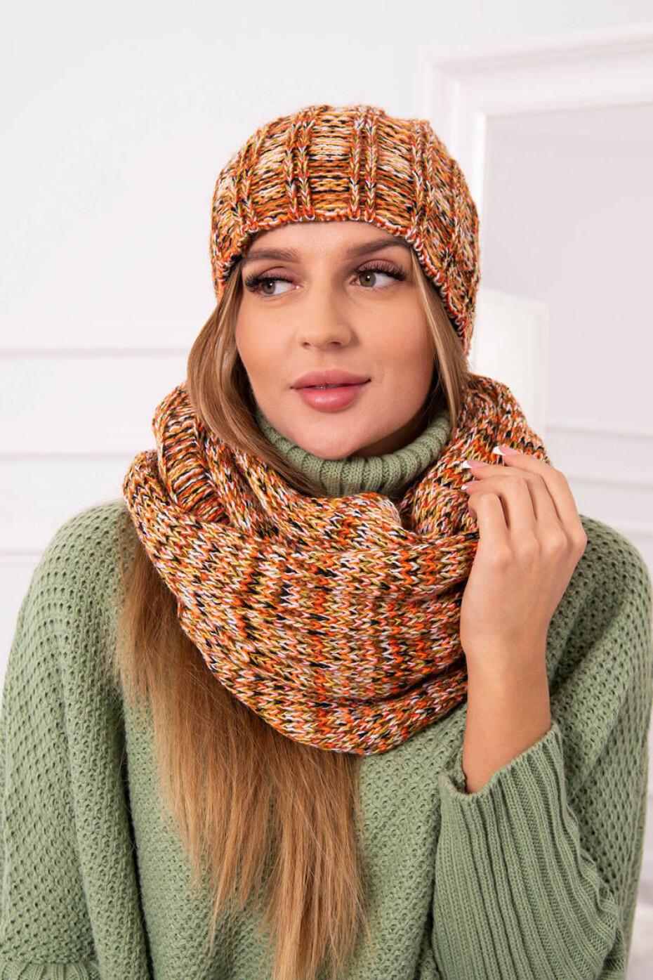 Dámský fleecový set 4 Seasons K263 camel+red UNI - main (2)