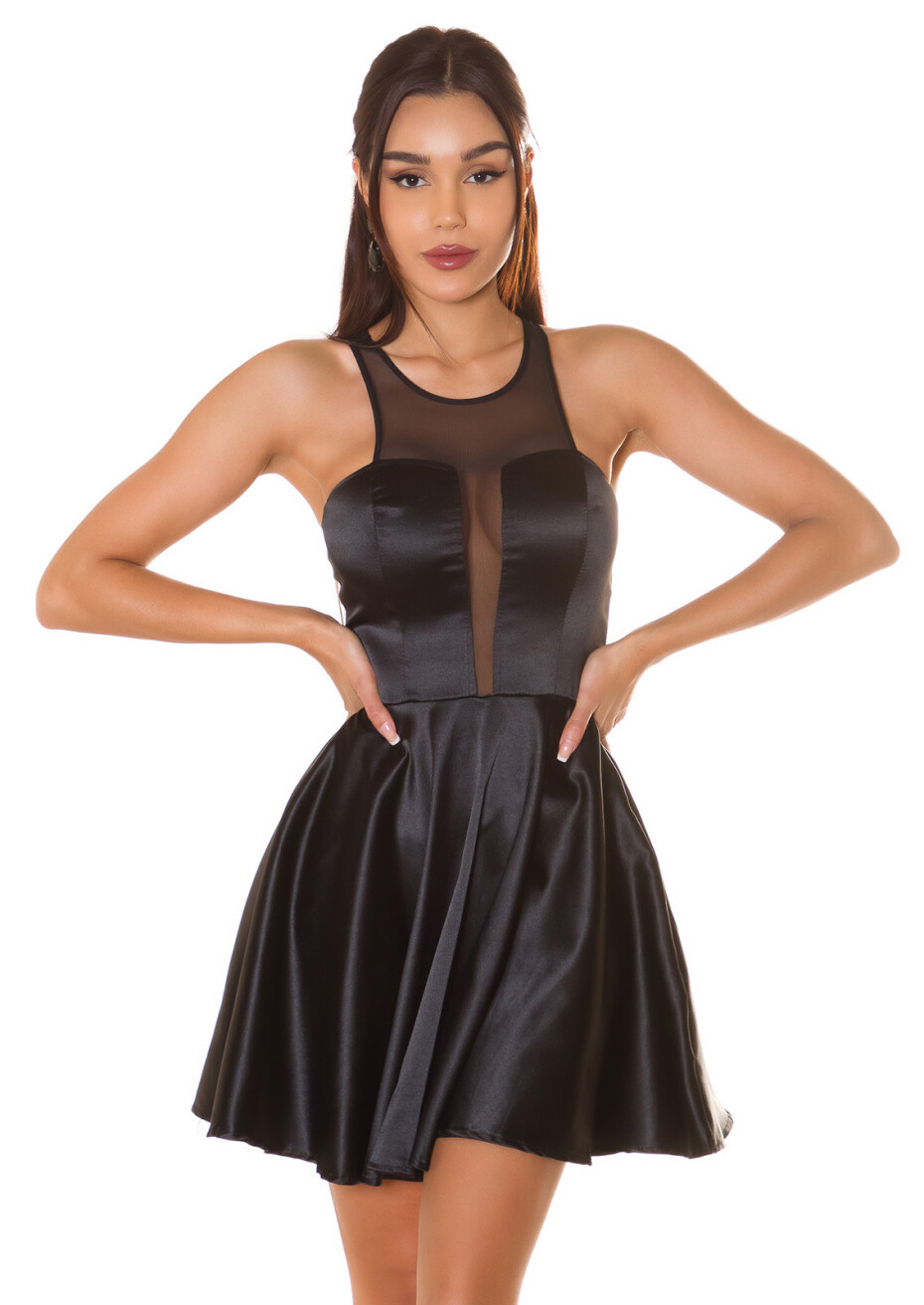 Sexy minišaty KouCla s průhledným dekoltem black XS - main (5)