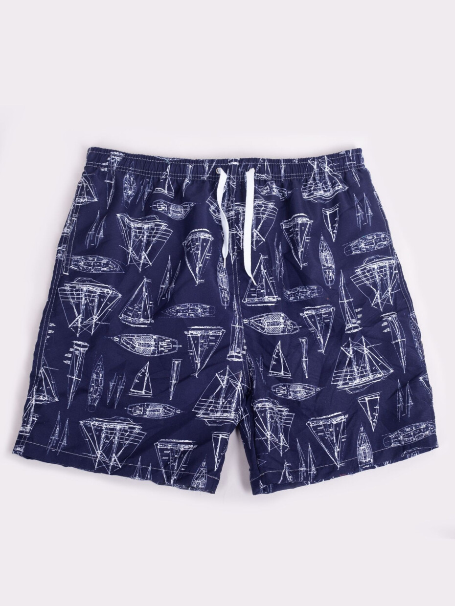 Yoclub Plavky Pánské plážové šortky P1 Navy Blue M - main (3)