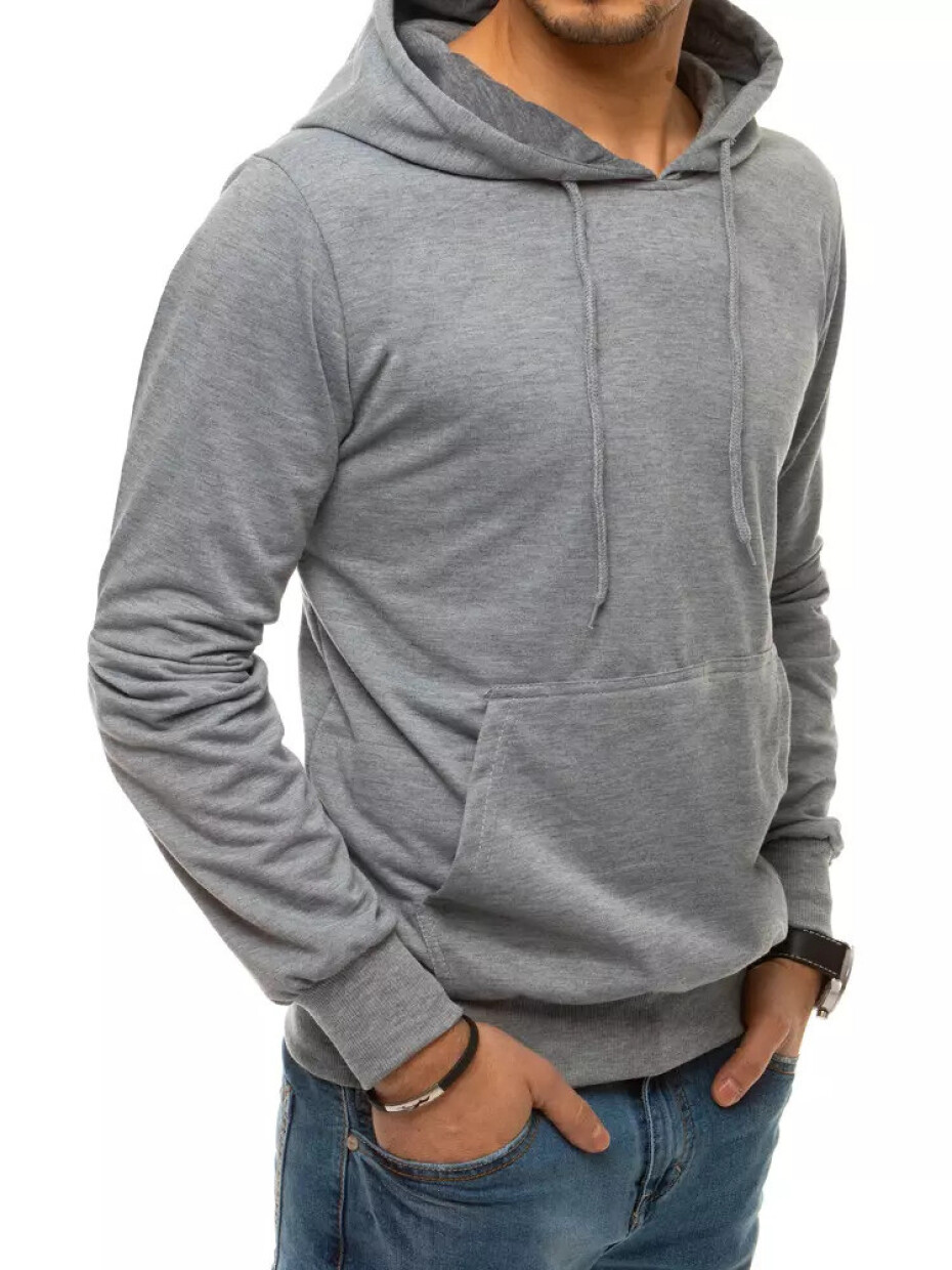 Světle šedá pánská mikina s kapucí BX4971 XXL - main (1)