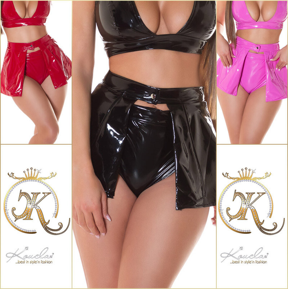 Sexy sukně Koucla Latexlook / Cover- up red XL - main (11)