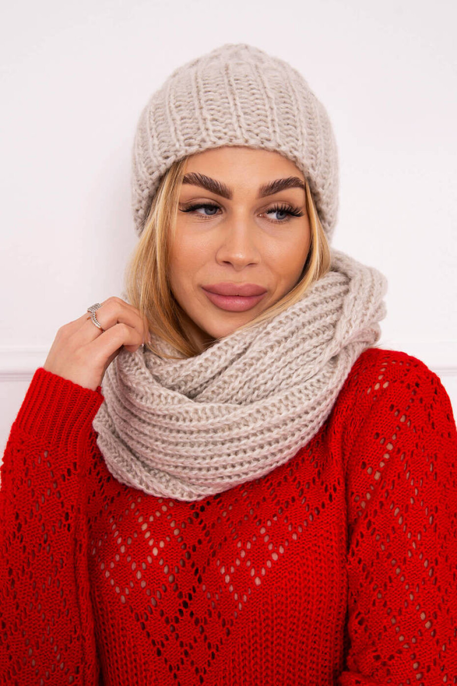 Dámská silná žebrovaná souprava P100 beige UNI - main (2)
