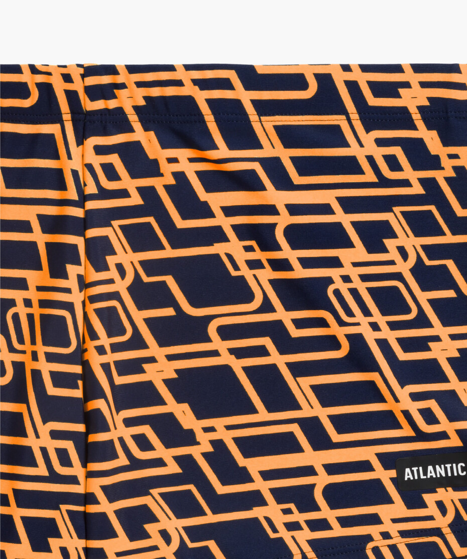 Pánské plavecké šortky ATLANTIC - tmavě modré/oranžové Velikost: XL - main (0)