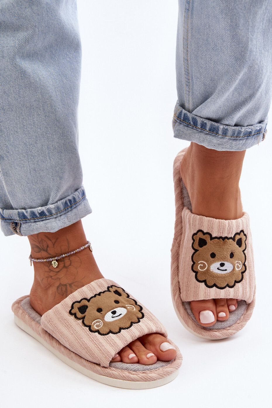 Dámské nazouváky s medvídkem Beige Demare 40/41 - main (4)