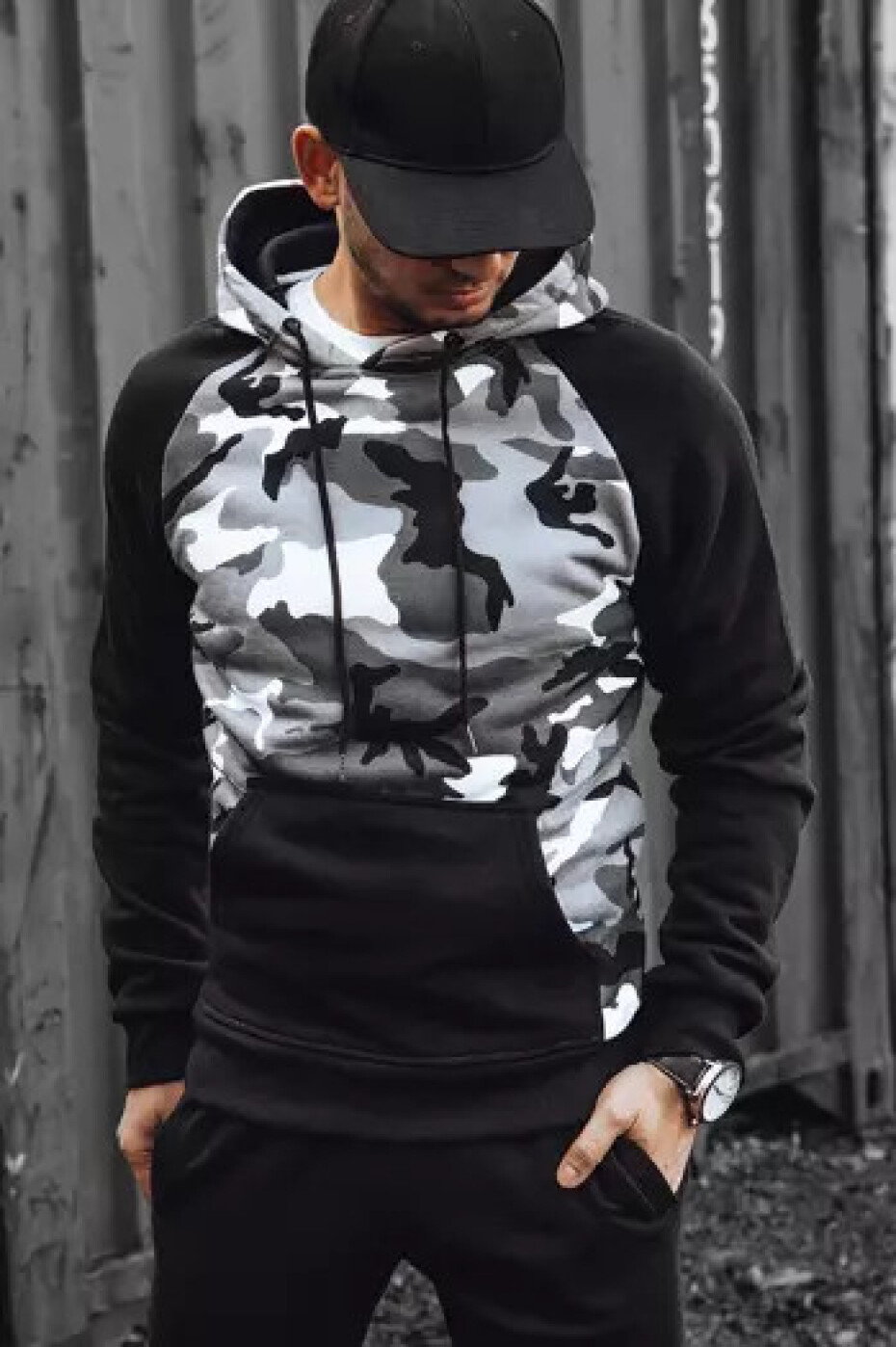 Pánská světle šedá mikina Dstreet BX5487 XXL - main (1)