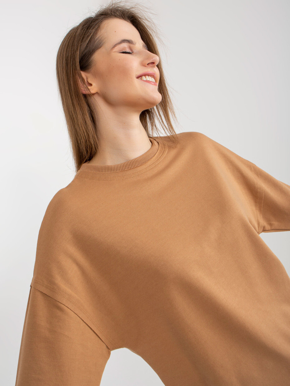 Camel basic mikina bez kapuce s kulatým výstřihem S - main (2)