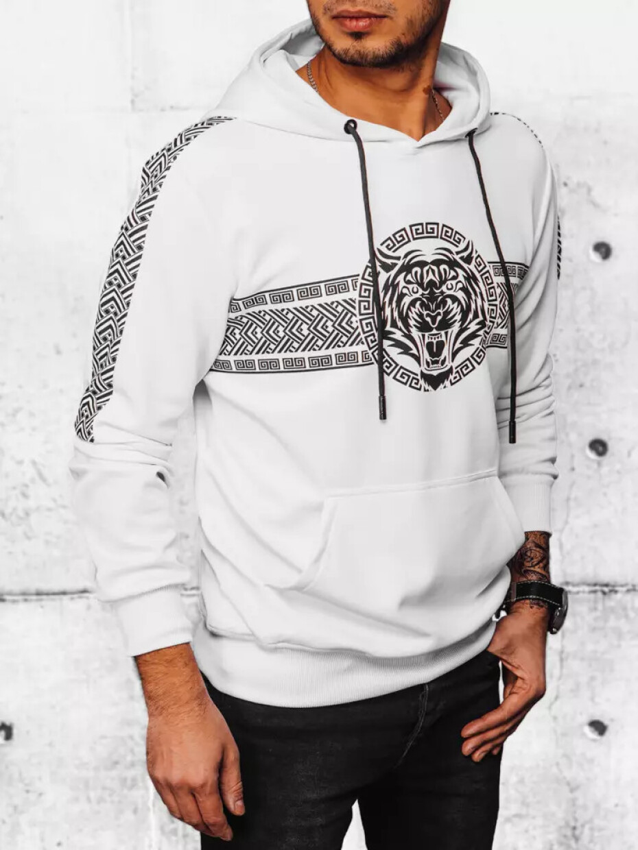 Pánská mikina s kapucí bílá Dstreet BX5573 XXL - main (4)