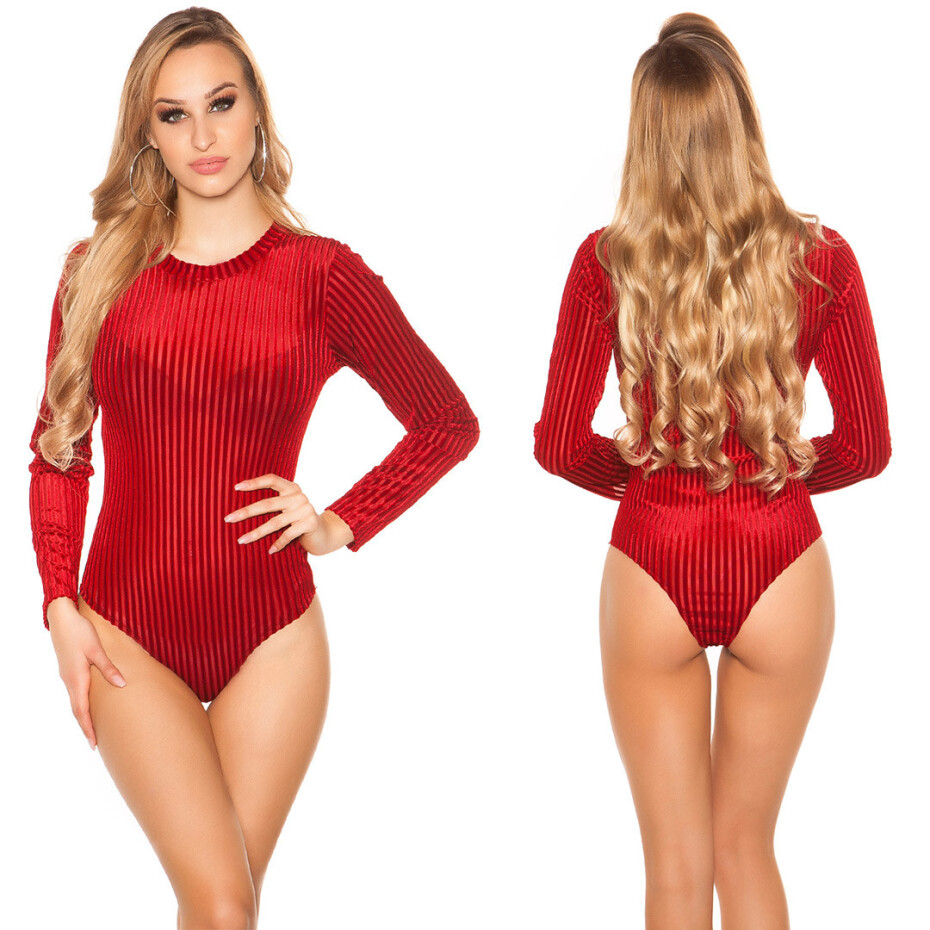 Sexy body s dlouhým rukávem Ripp green Einheitsgroesse - main (8)