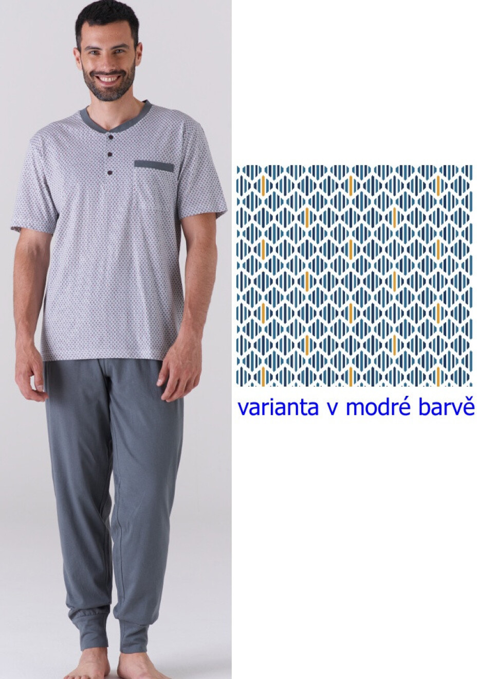 Pánské pyžamo KARELPIU KC6184 Modrá XL - main (0)