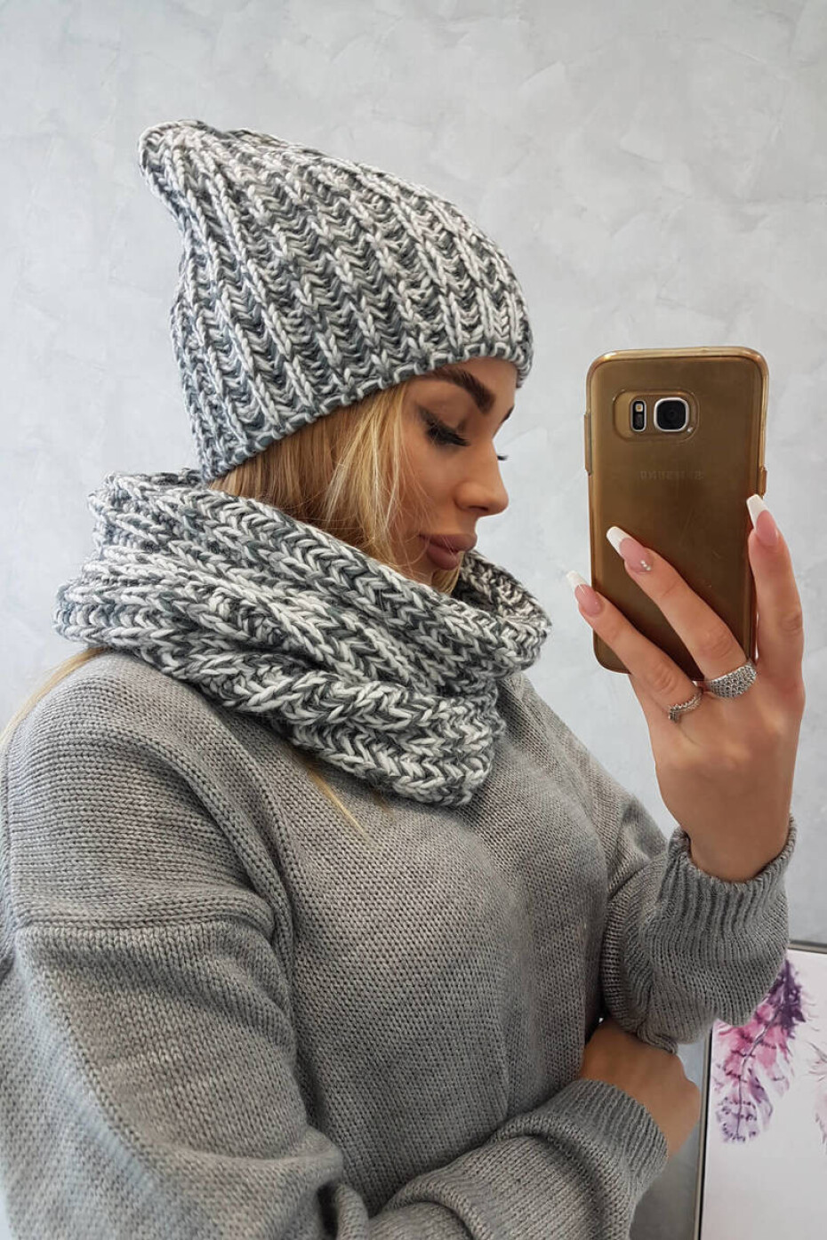 Dámský fleecový set Merry K202 graphite+grey UNI - main (3)