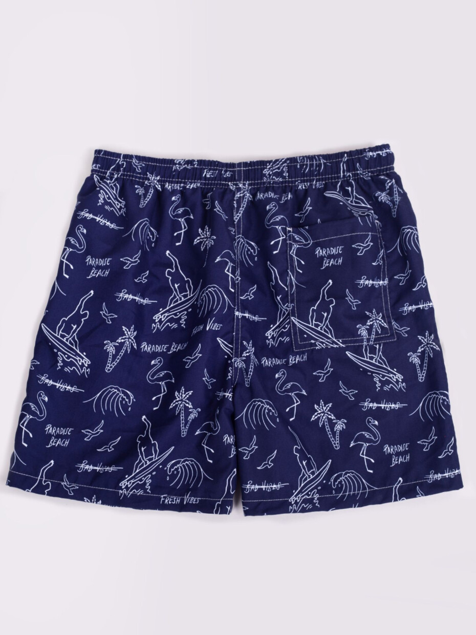 Yoclub Plavky Pánské plážové šortky P2 Navy Blue L - main (5)