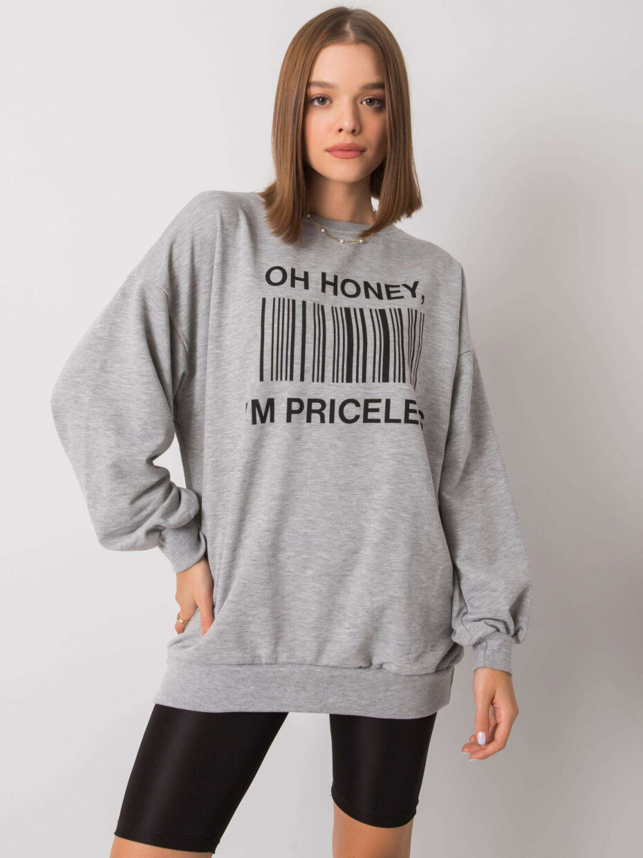 Šedá mikina s kapucí a nápisem L / XL - main (4)